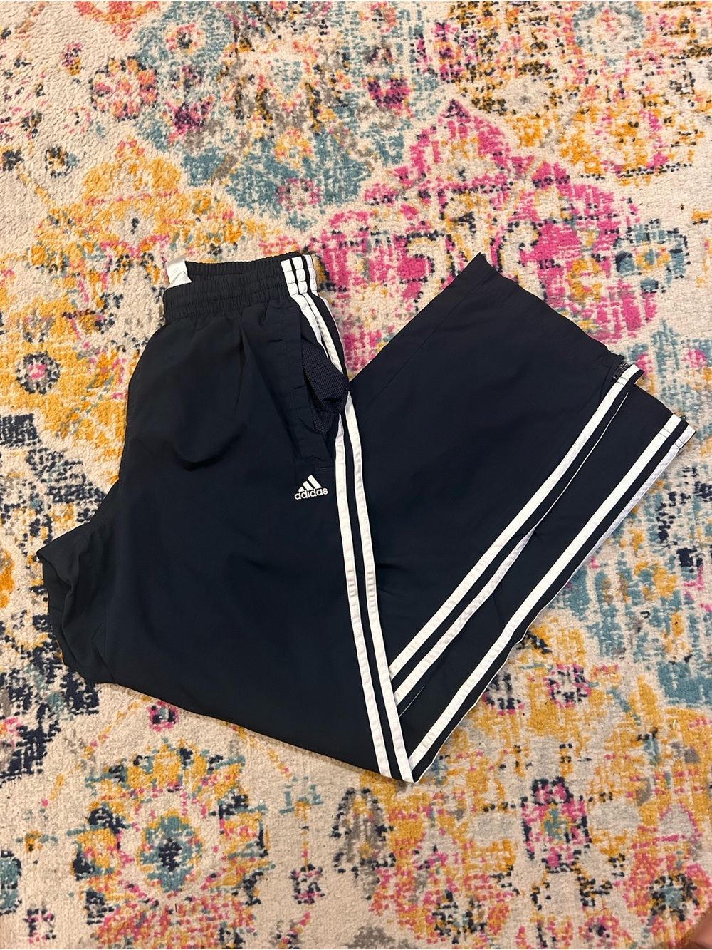 adidas Black Kids Joggers with White Side Stripes